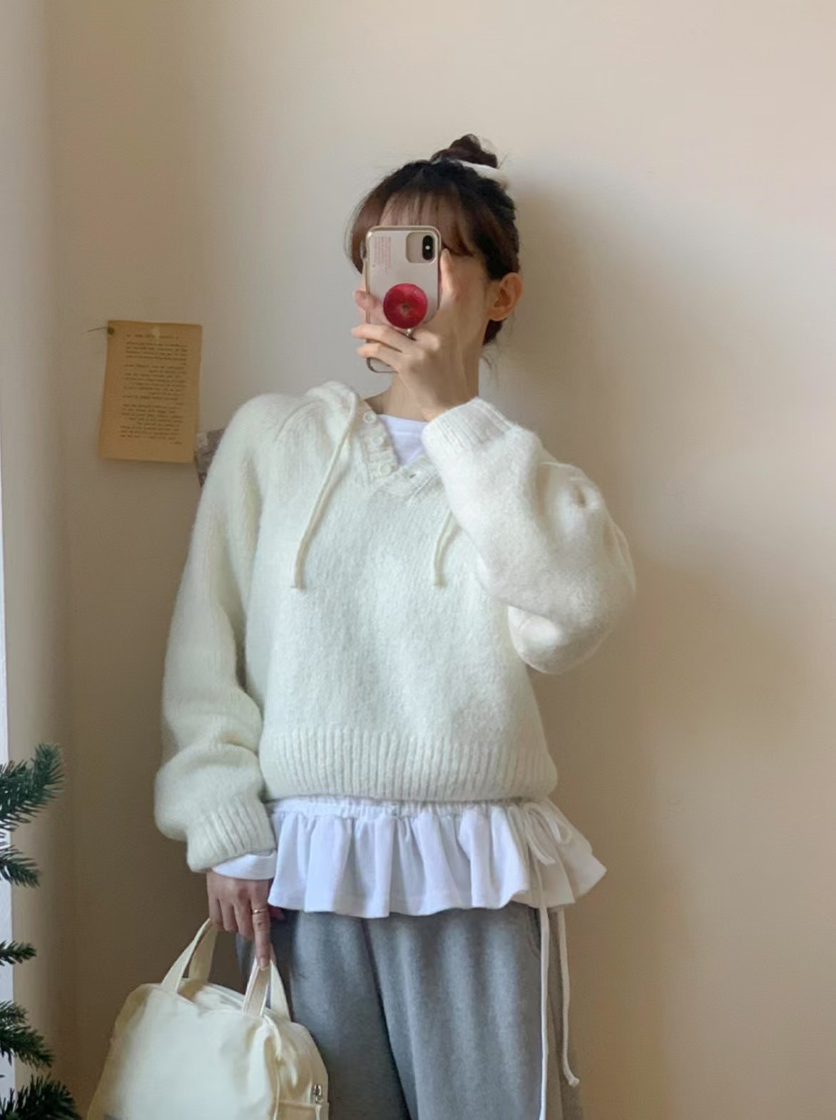 Momo alpaca wool hood knit