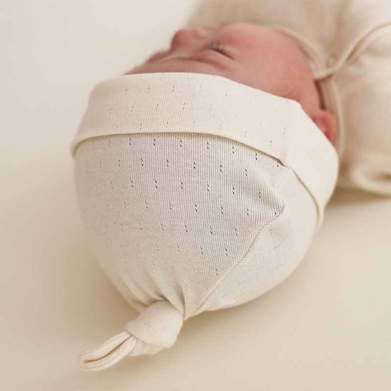 COFUCU 鏤空花紋有機棉寶寶帽