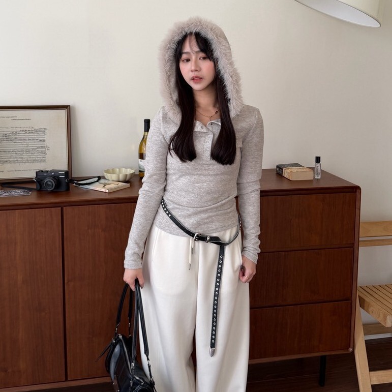 篝火請柬📜圓圈釦毛毛連帽上衣