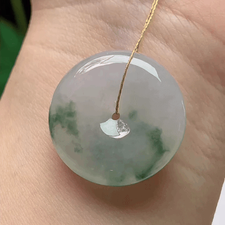 122934 翡翠冰種飄花平安扣 (25.1mm直徑)