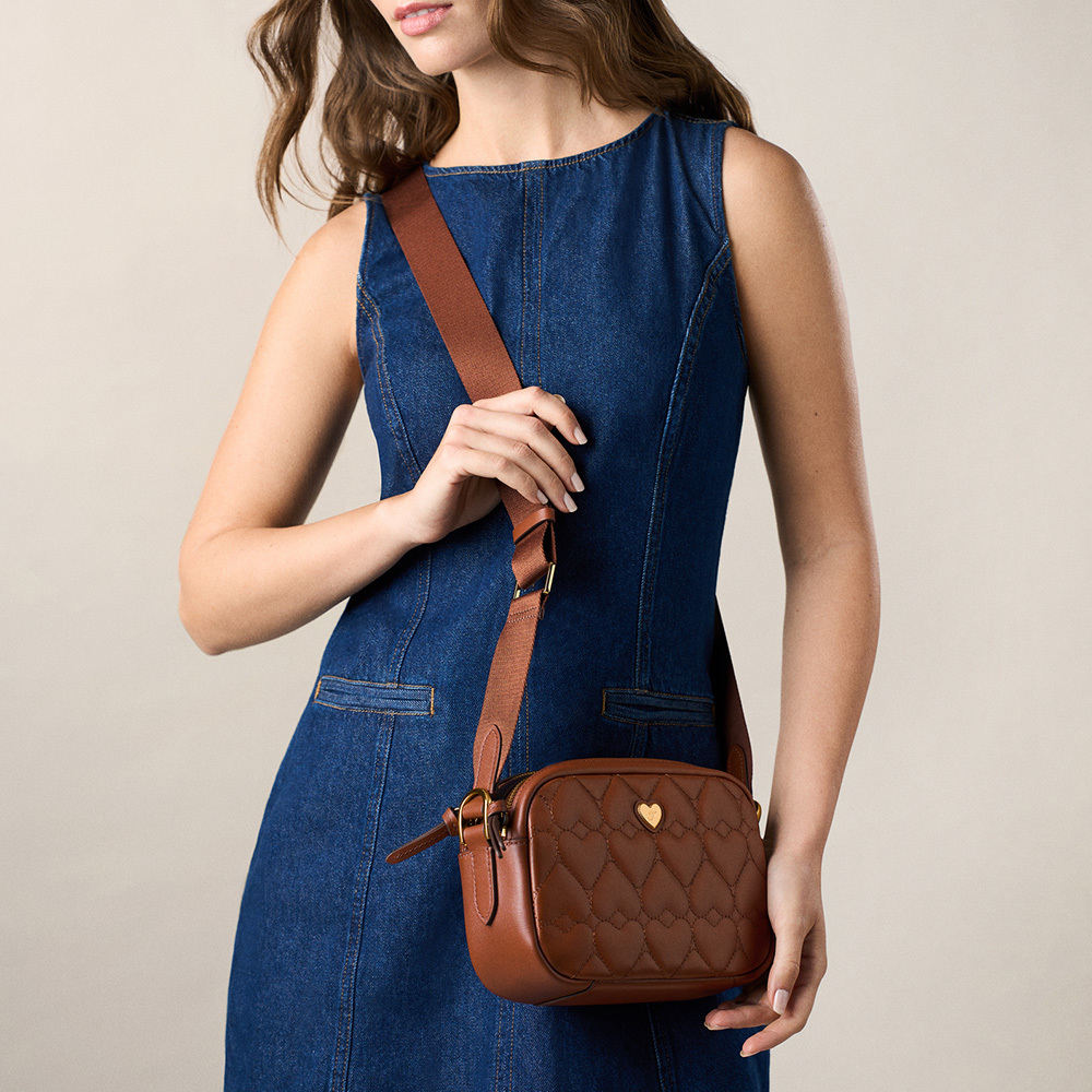 Danni 真皮相機 斜背包-棕色 ZB11181388