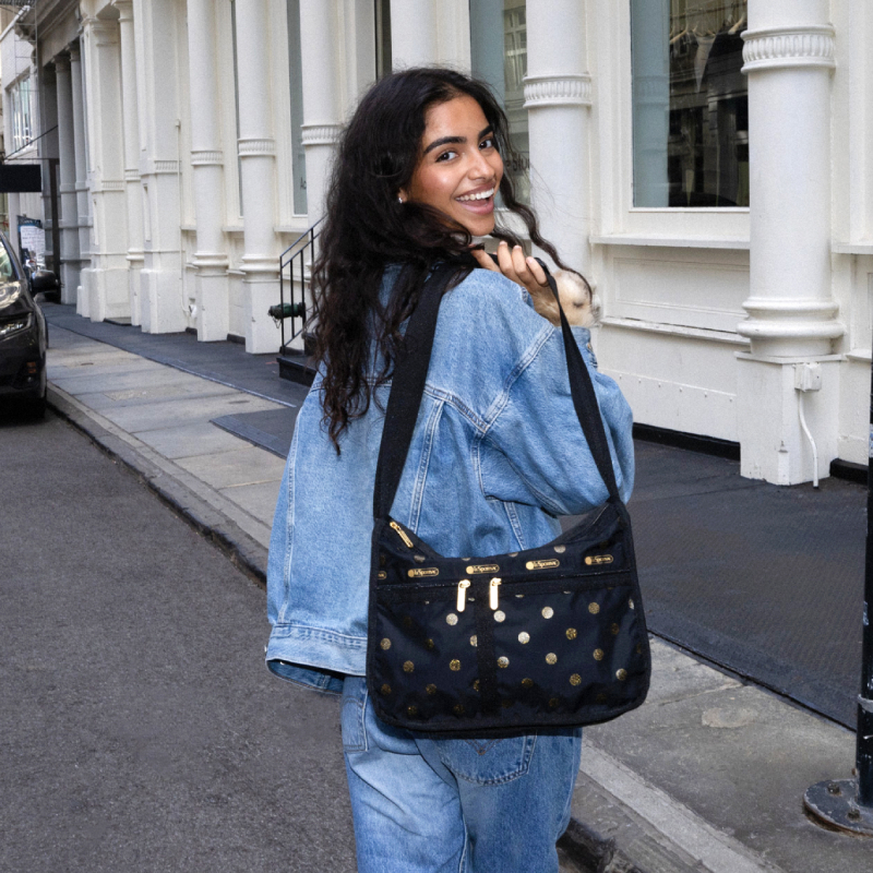 DELUXE 日用斜揹袋 (GOLD GLITTER DOTS)