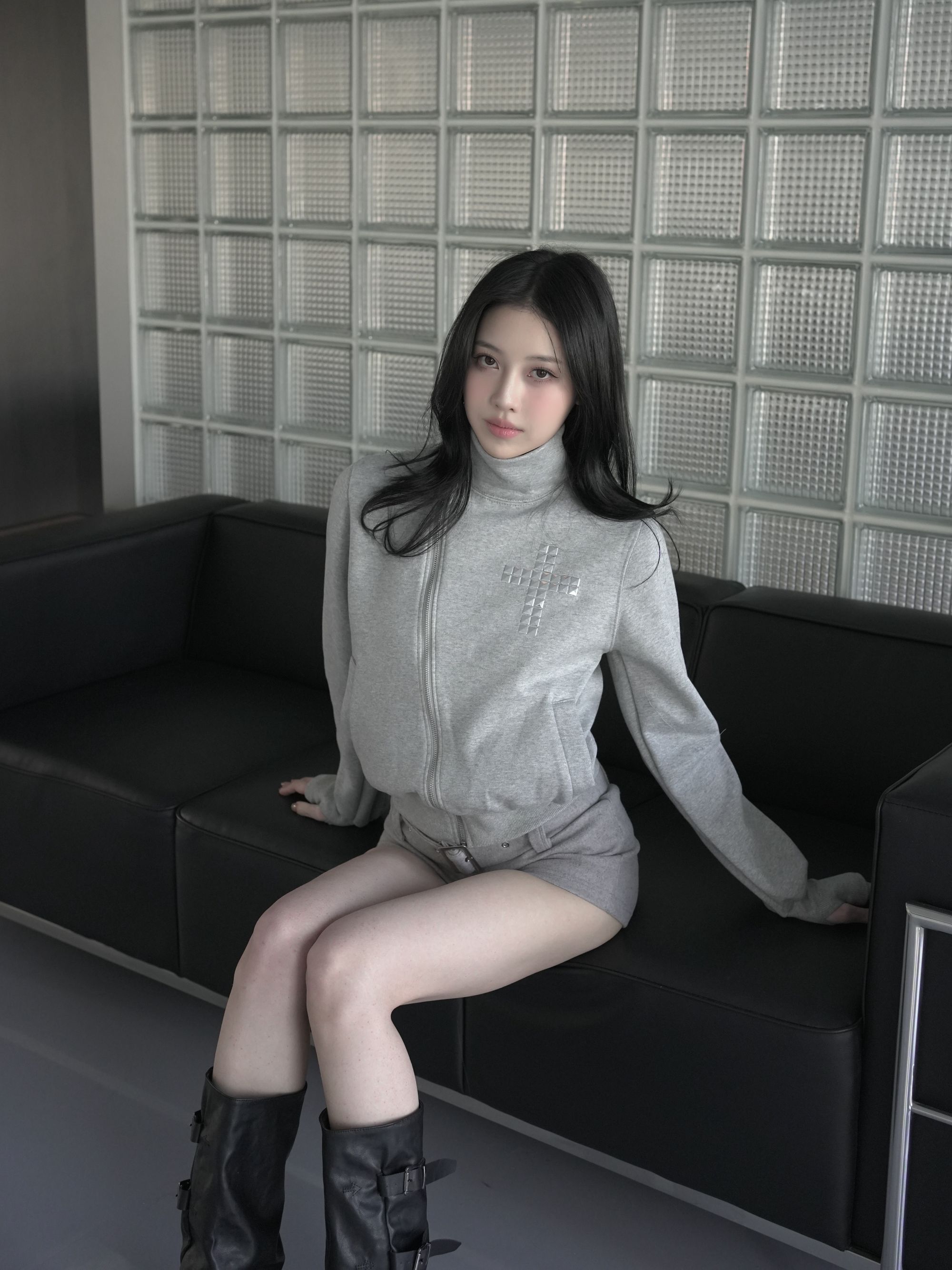 率性街頭十字架斜拉鍊外套