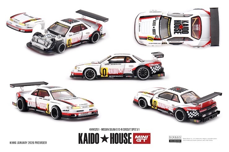 PO-$135 * MINI GT * 1:64 KHMG251 Nissan Silvia S13-R Circuit Spec V1