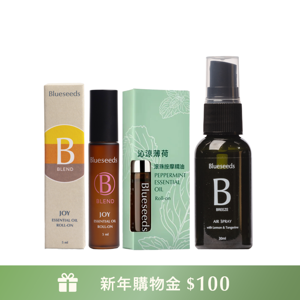 【愉悅組】輕芳療 愉悅複方滾珠按摩精油5ml+沁涼薄荷滾珠按摩精油5ml+愉悅精油噴霧30ml