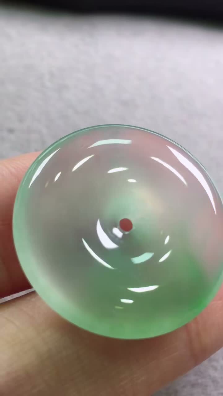 翡翠平安扣 (24.1mm直徑),天然翡翠A玉, 緬甸玉, Jade, Jadeite