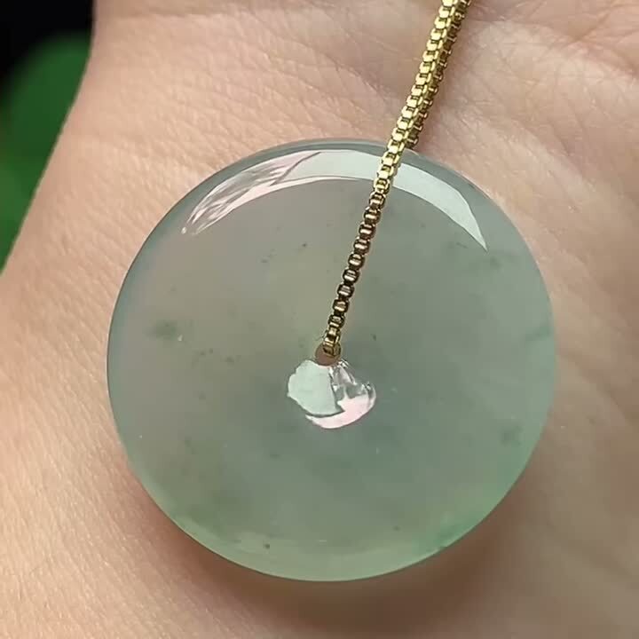 翡翠冰種平安扣 (25.4mm直徑),天然翡翠A玉, 緬甸玉, Jade, Jadeite