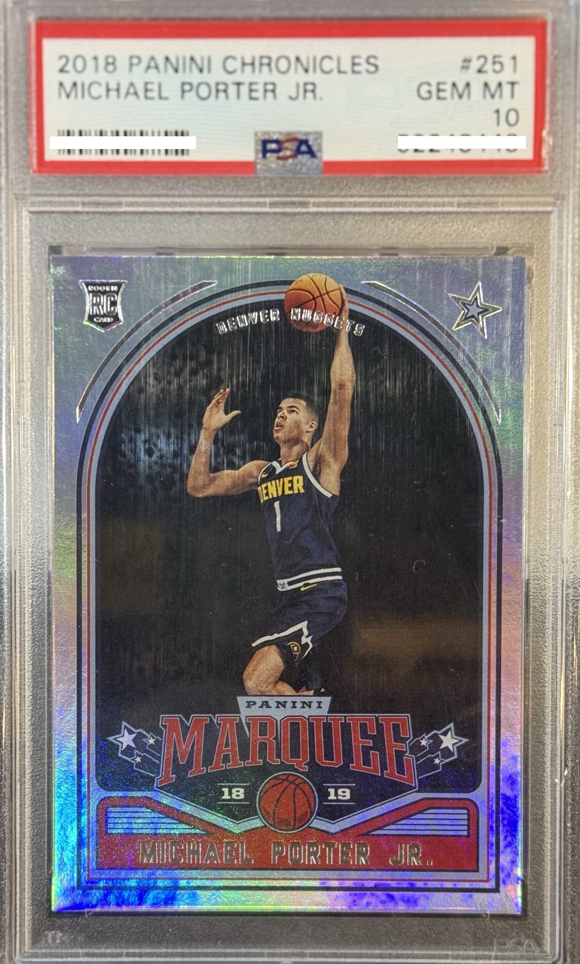 2018 PANINI CHRONICLES #251 MICHAEL PORTER JR. 【PSA 10】