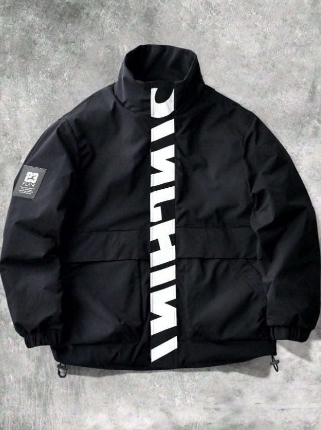 KADMAX大尺碼-男士休閒立領夾克大印花外套〈KSMS2737〉