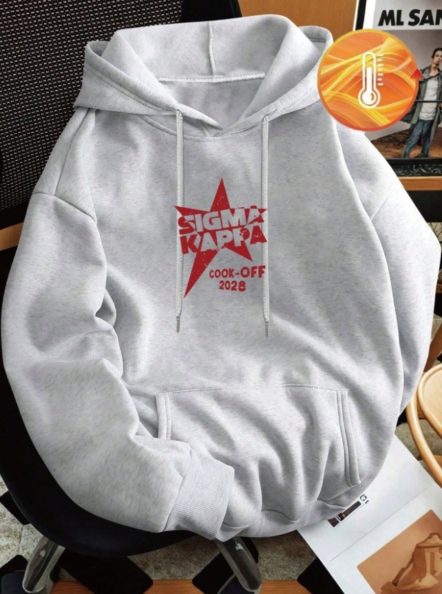 KADMAX大尺碼 - 大碼街頭灰色y2k印花日常帽TEE〈KSMS2738〉