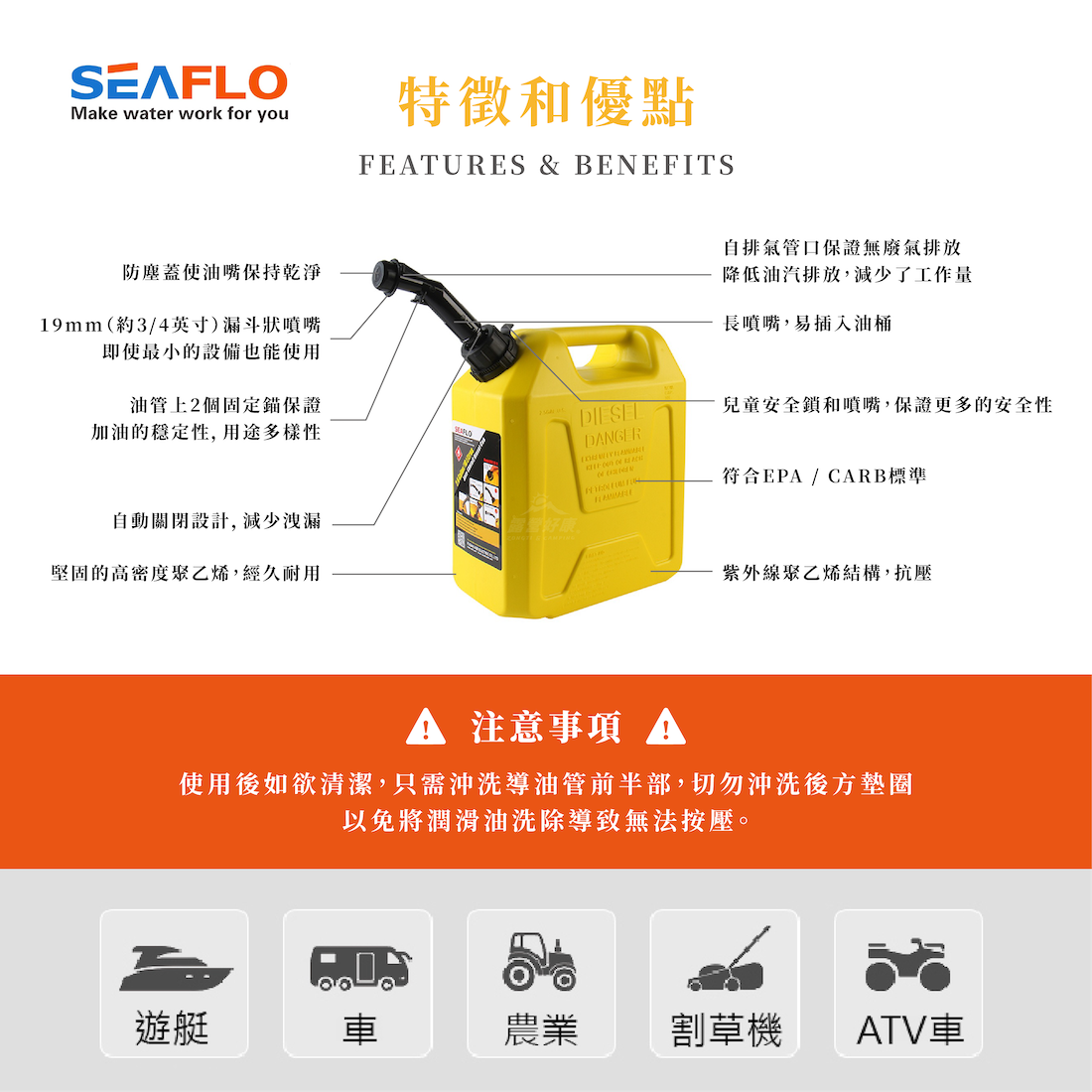 【SEAFLO】汽煤油儲備桶/燃料桶 油桶