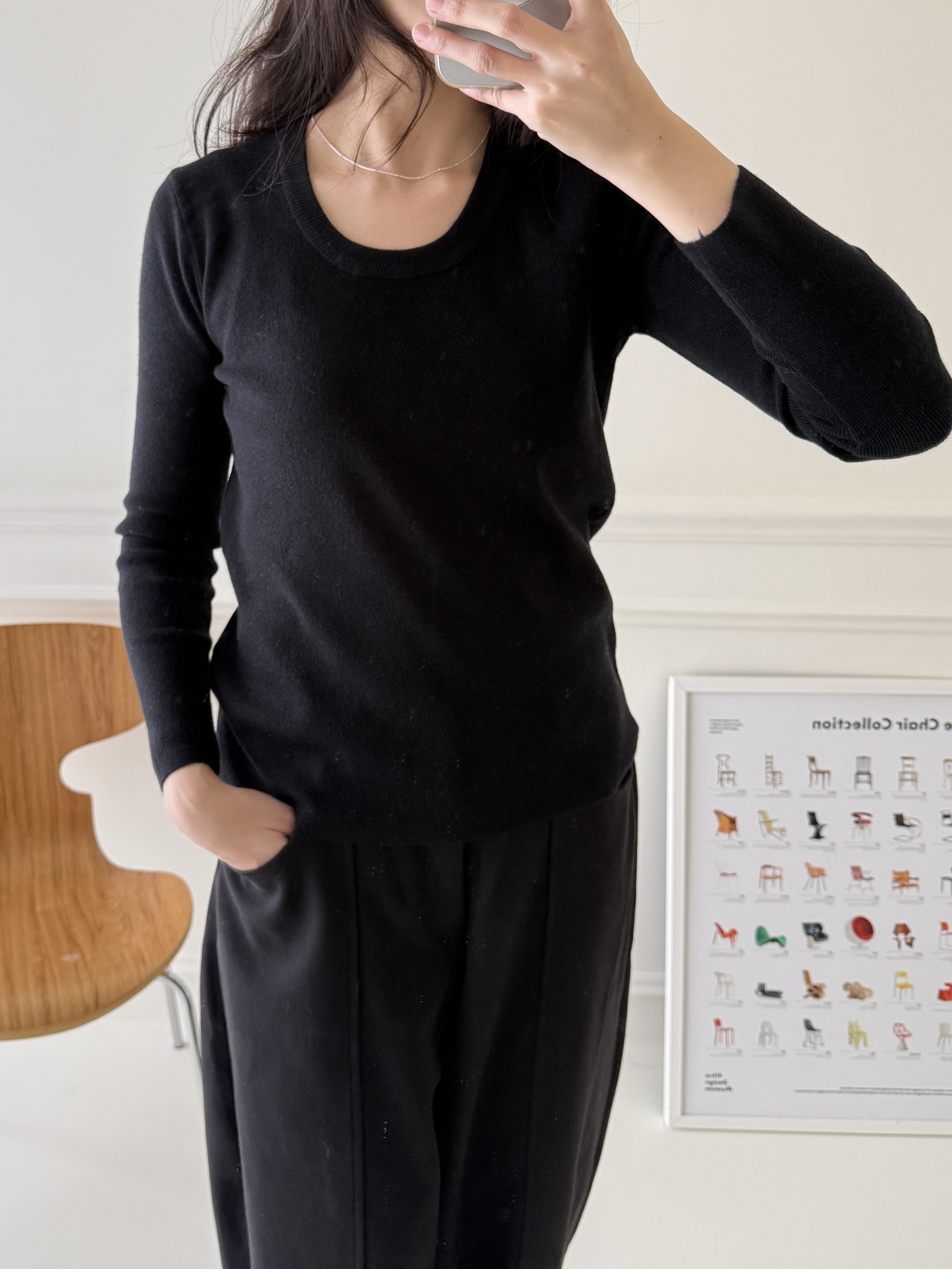 百搭U領針織上衣