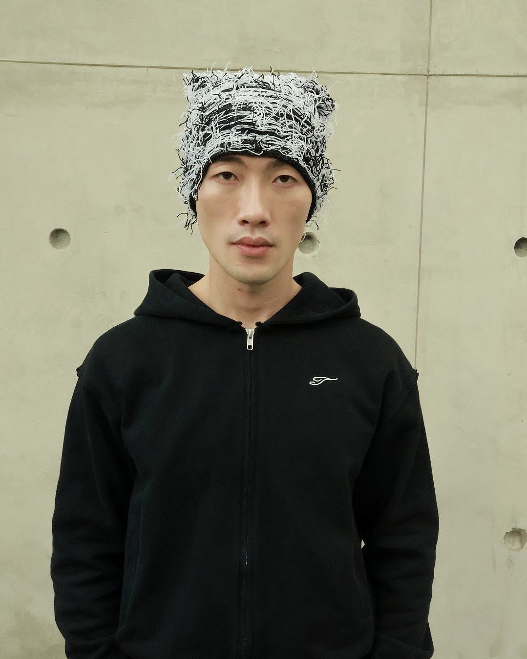 渣染 貓耳朵 鬚鬚 設計 #針織帽