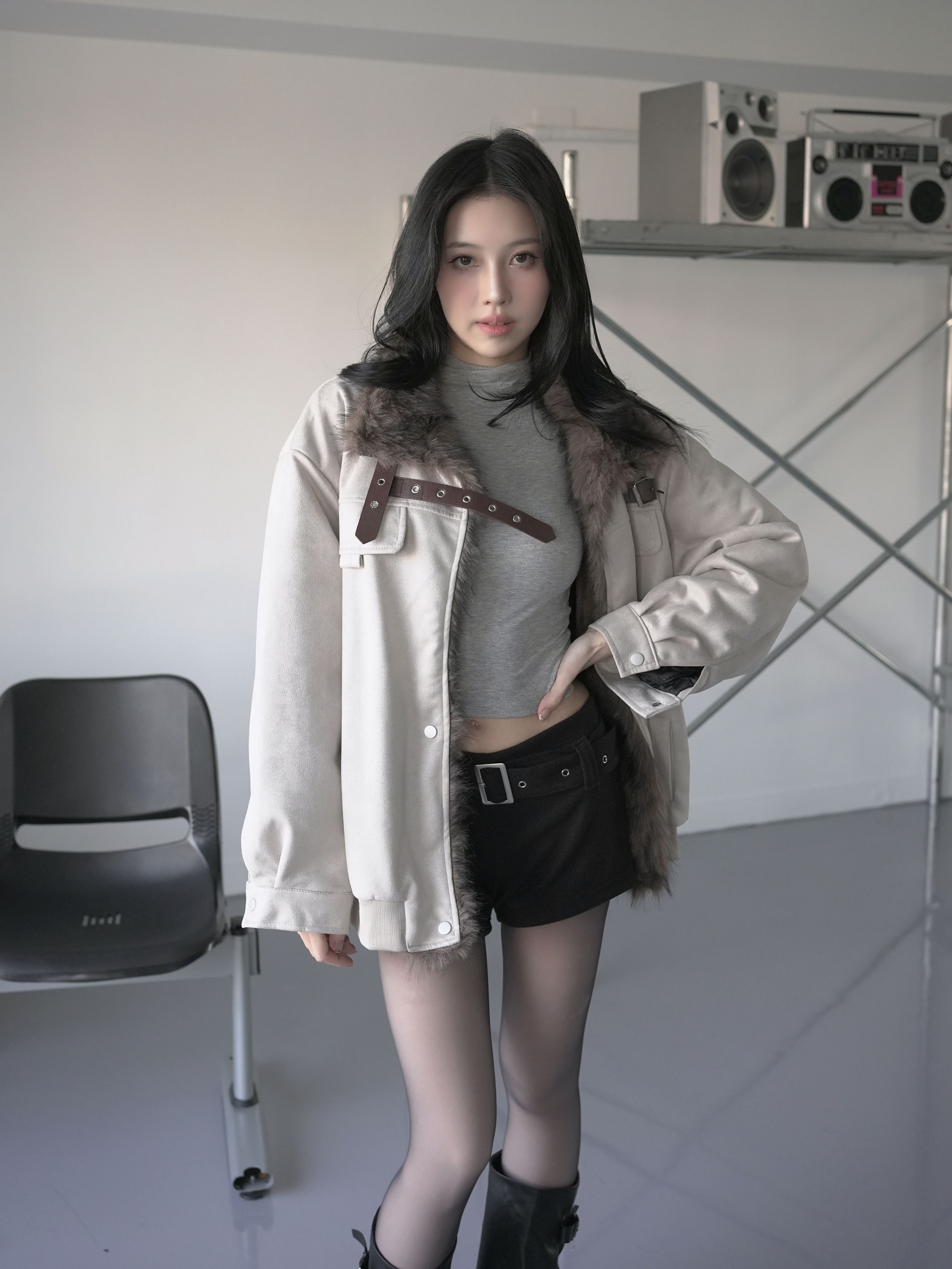 私藏清單皮扣麂皮coat