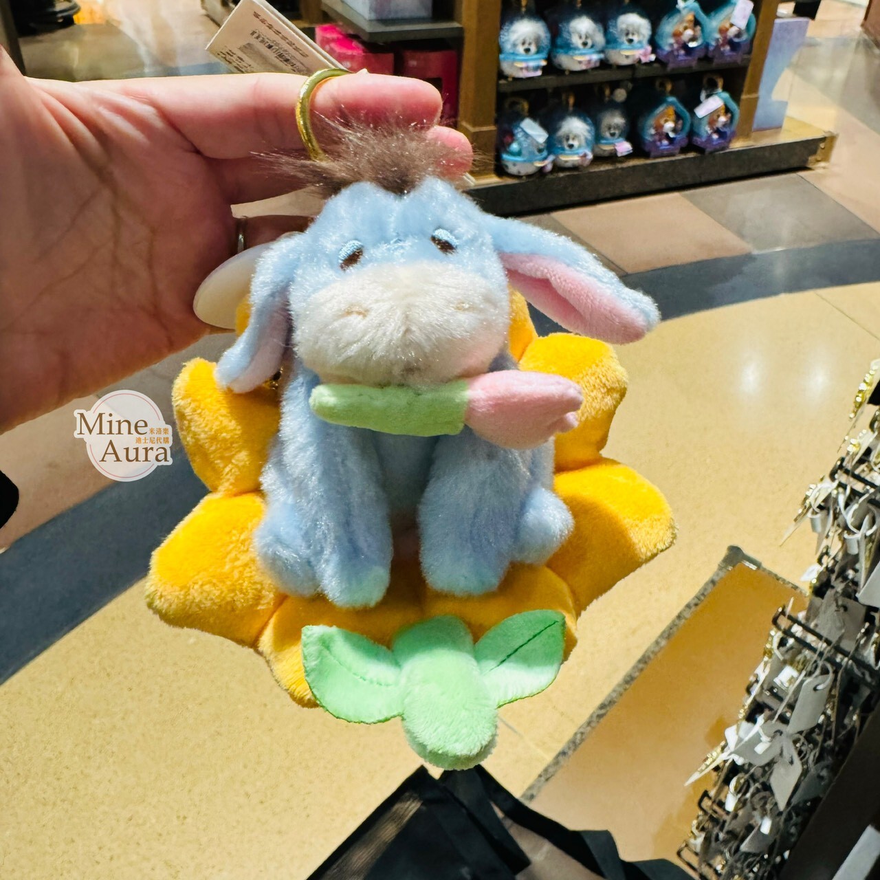 絨絨花園系列 屹耳 Eeyore 絨毛 鑰匙圈 吊飾 小熊維尼 Winnie the Pooh -上海迪士尼樂園