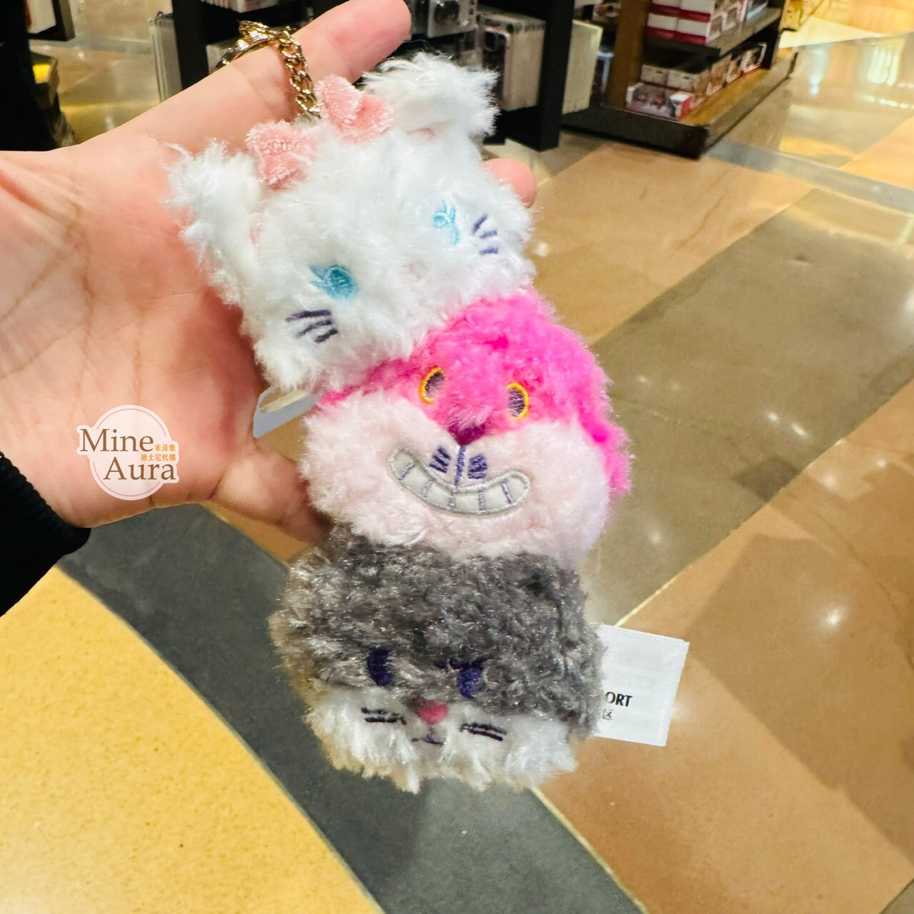 路西法 魯斯佛 Lucife 壞貓咪 瑪莉貓 Marie 柴郡貓 The Cheshire Cat 妙妙貓 絨毛 大頭 造型 鑰匙圈 吊飾 -上海迪士尼樂園