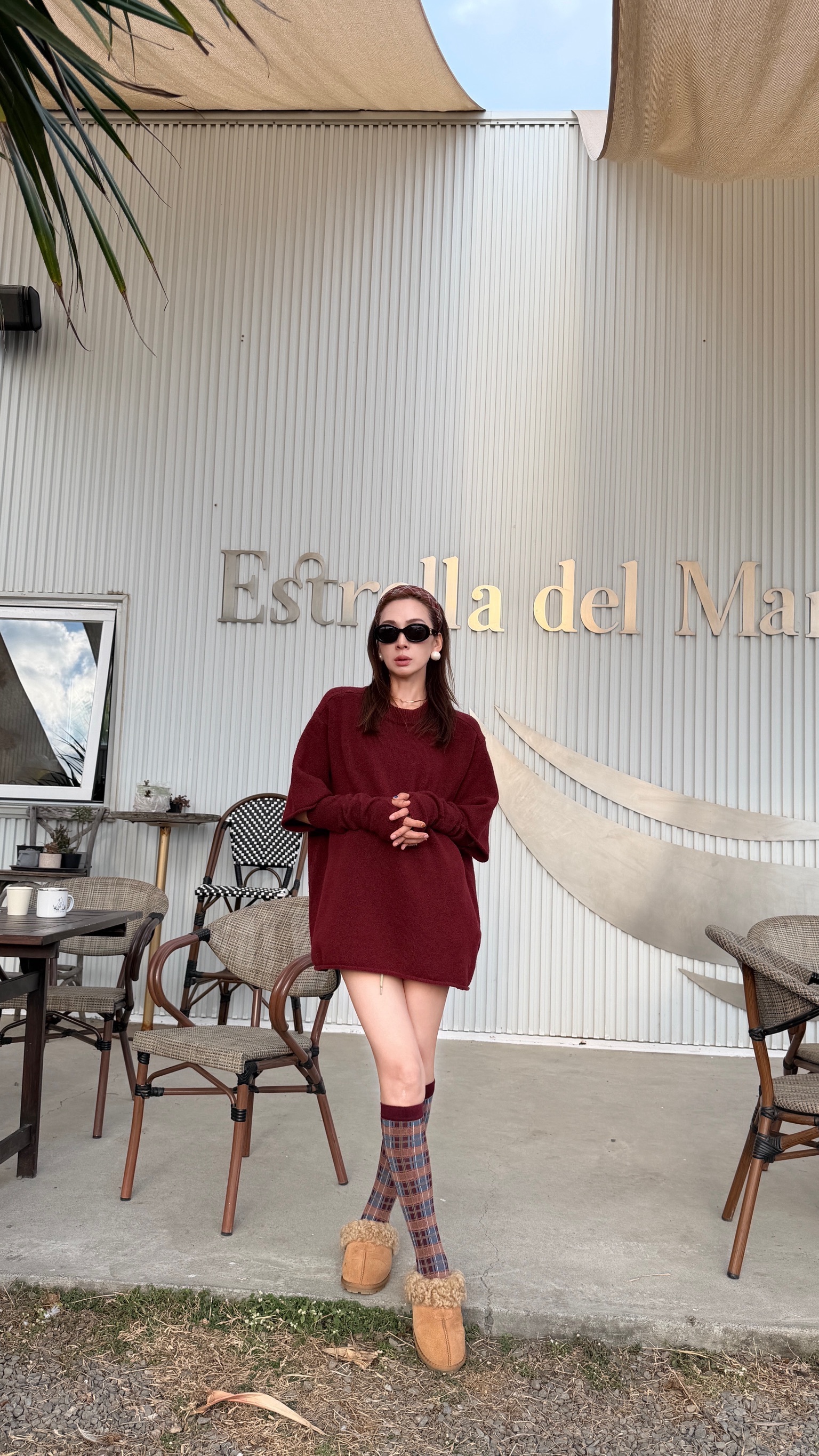 附手袖軟針織大Ｔ