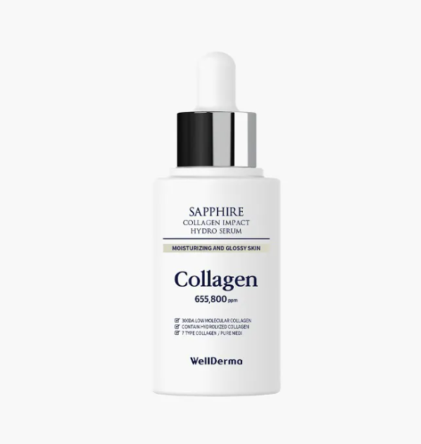 韓國代購 Wellderma  Sapphire Collagen Impact Hydro Serum 藍寶石膠原蛋白水潤精華 50ml 💥送美容儀💥