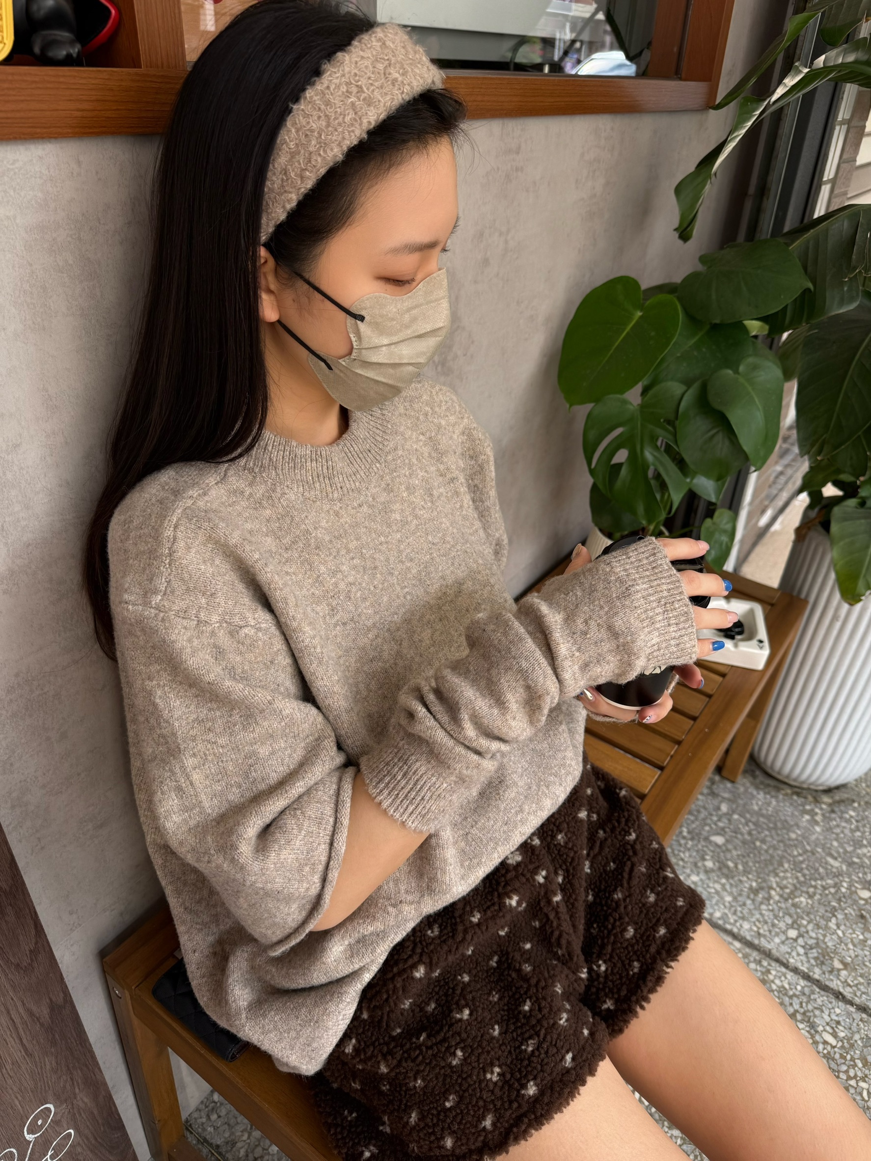 暖呼呼羊羔毛短褲