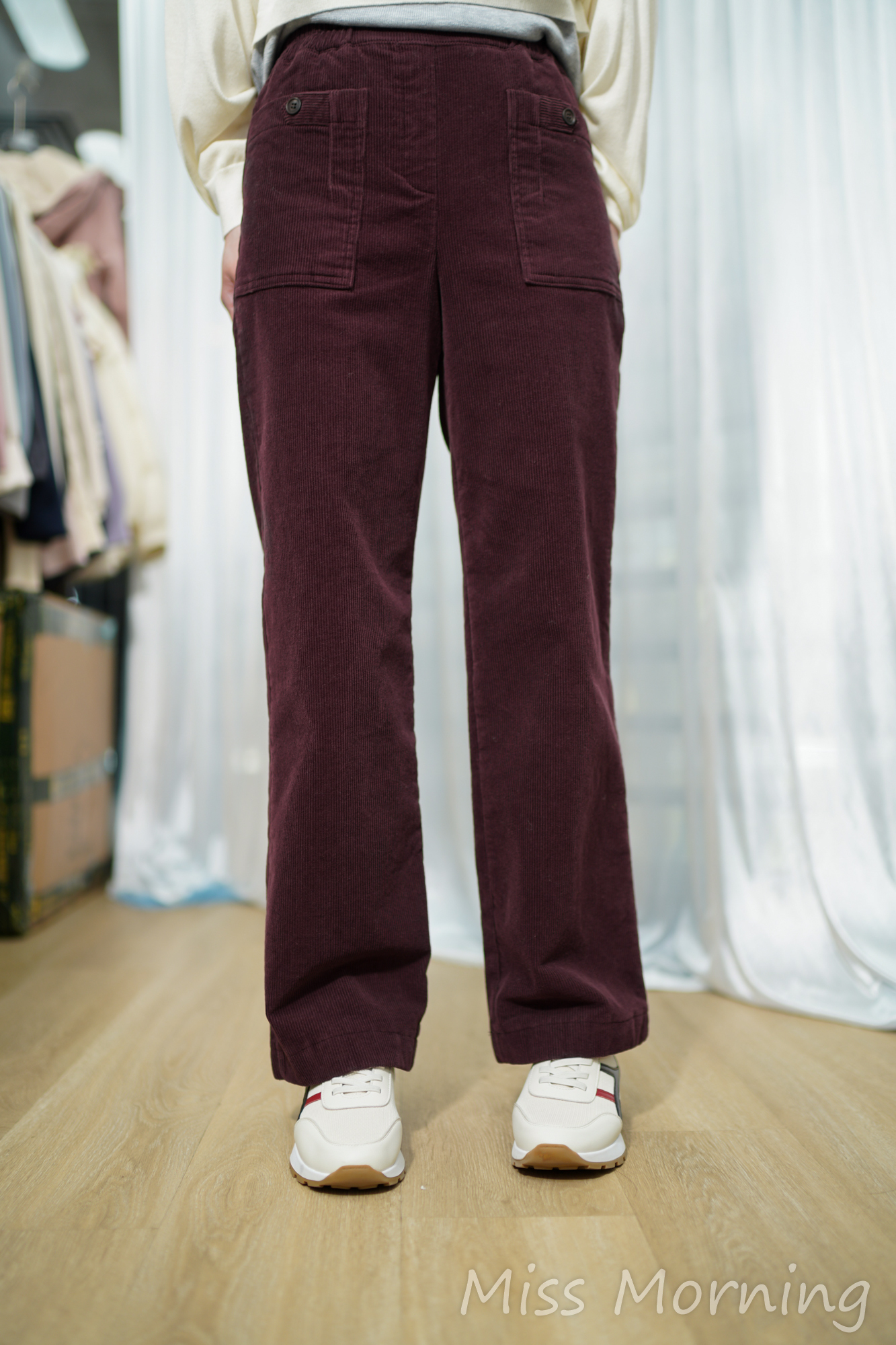 靚色彈性絨底褲(34098)