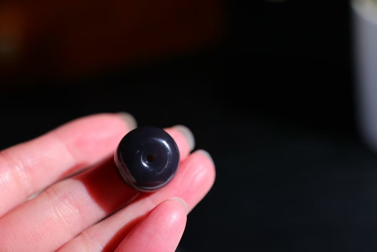 1229734 和田玉煙紫平安扣 (19mm直徑)