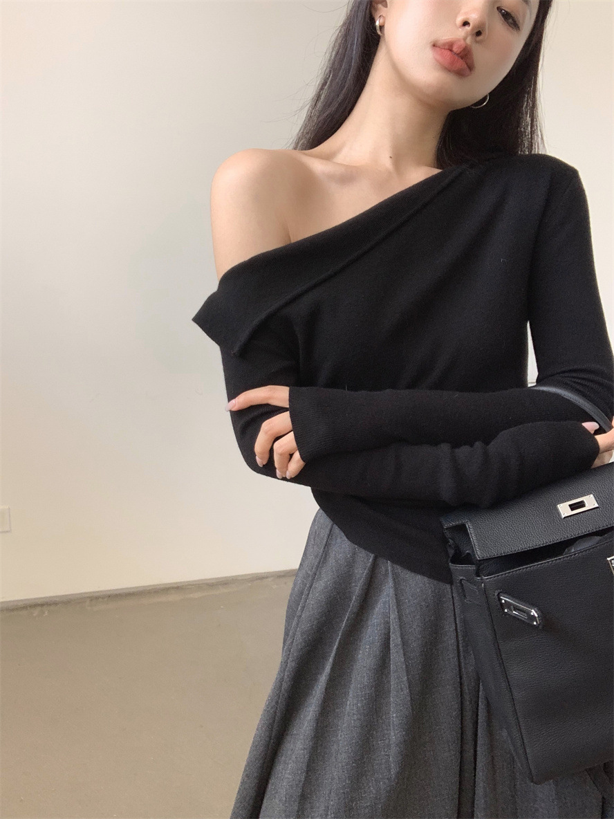 露肩針織上衣(多色)