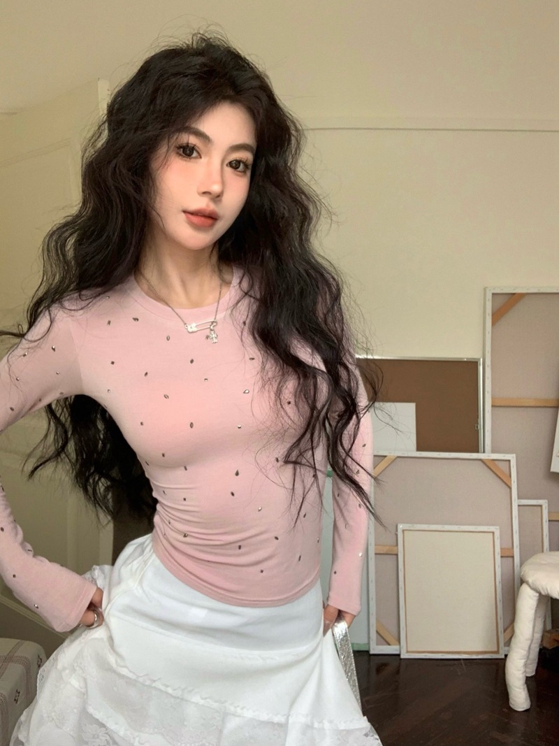 彩虹碎鑽 棉質薄上衣(粉/灰)