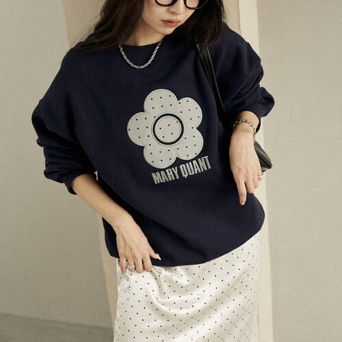 MARY QUANT × PUBLUX 圓點雛菊標誌 大學T 衛衣 長袖 共四色 96466651