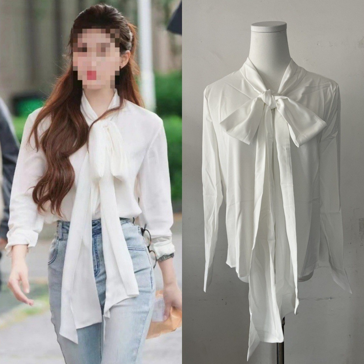 "許我耀眼" 寬飄帶長袖襯衫