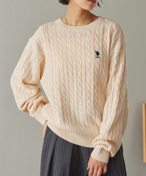 U.S. POLO ASSN. 麻花針織毛衣