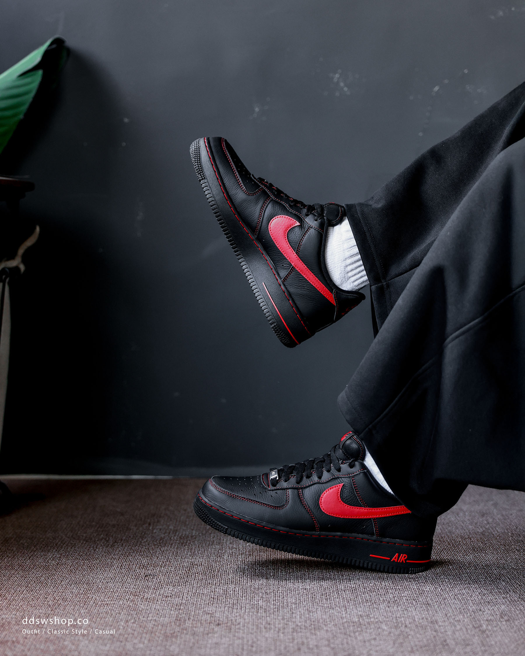 "代購" NIKE AIR FORCE 1 07 LV8 黑紅 男鞋 HQ2037-005