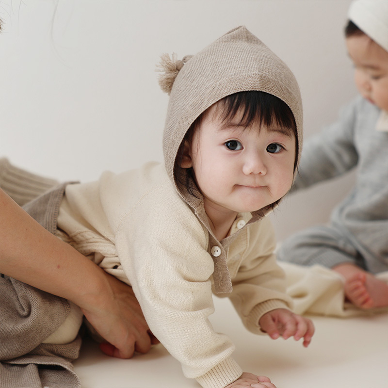 COFUCU 喀什米爾針織小精靈帽-咖啡棕