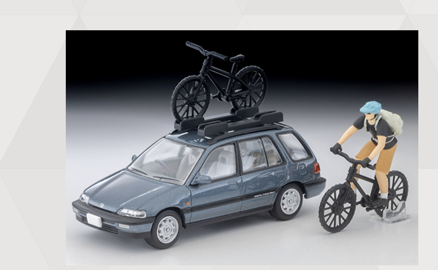 預訂 Pre Order - Tomytec LV-N297c 1990 Honda Civic Shuttle RT x (Blue) with Bike