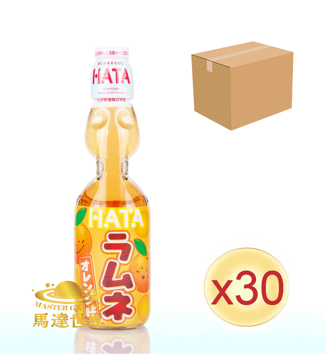 【原箱30支裝】橙子口味瓶裝波子汽水 200ml 日本直送 此日期前最佳：2026/10/9