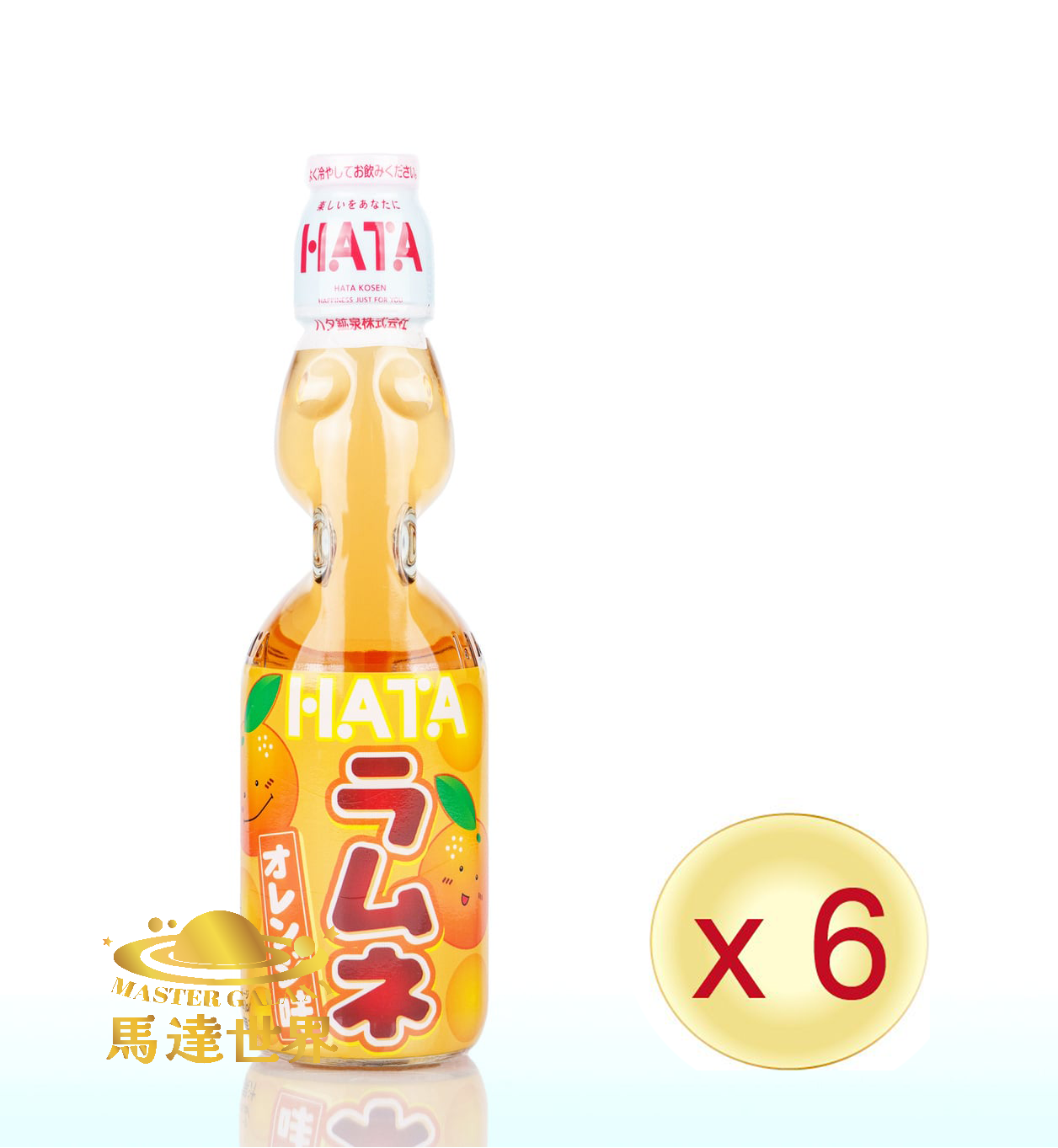 【6支裝】橙子口味瓶裝波子汽水 200ml 日本直送 此日期前最佳：2026/10/9