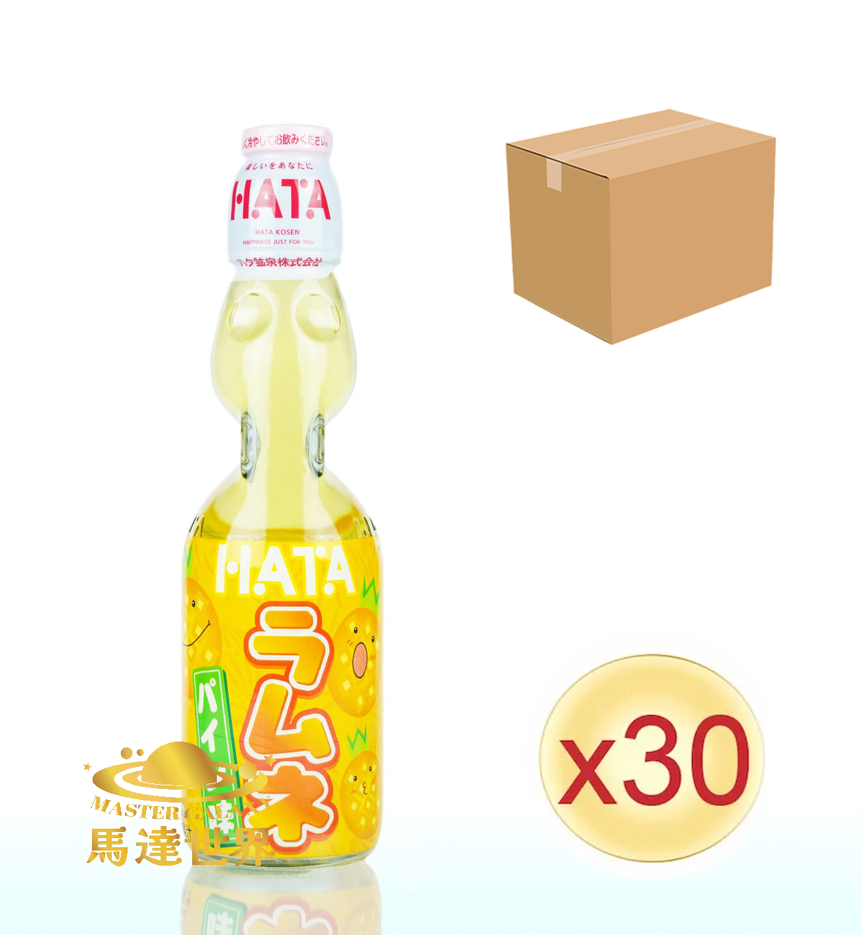 【原箱30支裝】菠蘿口味瓶裝波子汽水 200ml 日本直送 此日期前最佳：2026/11/5