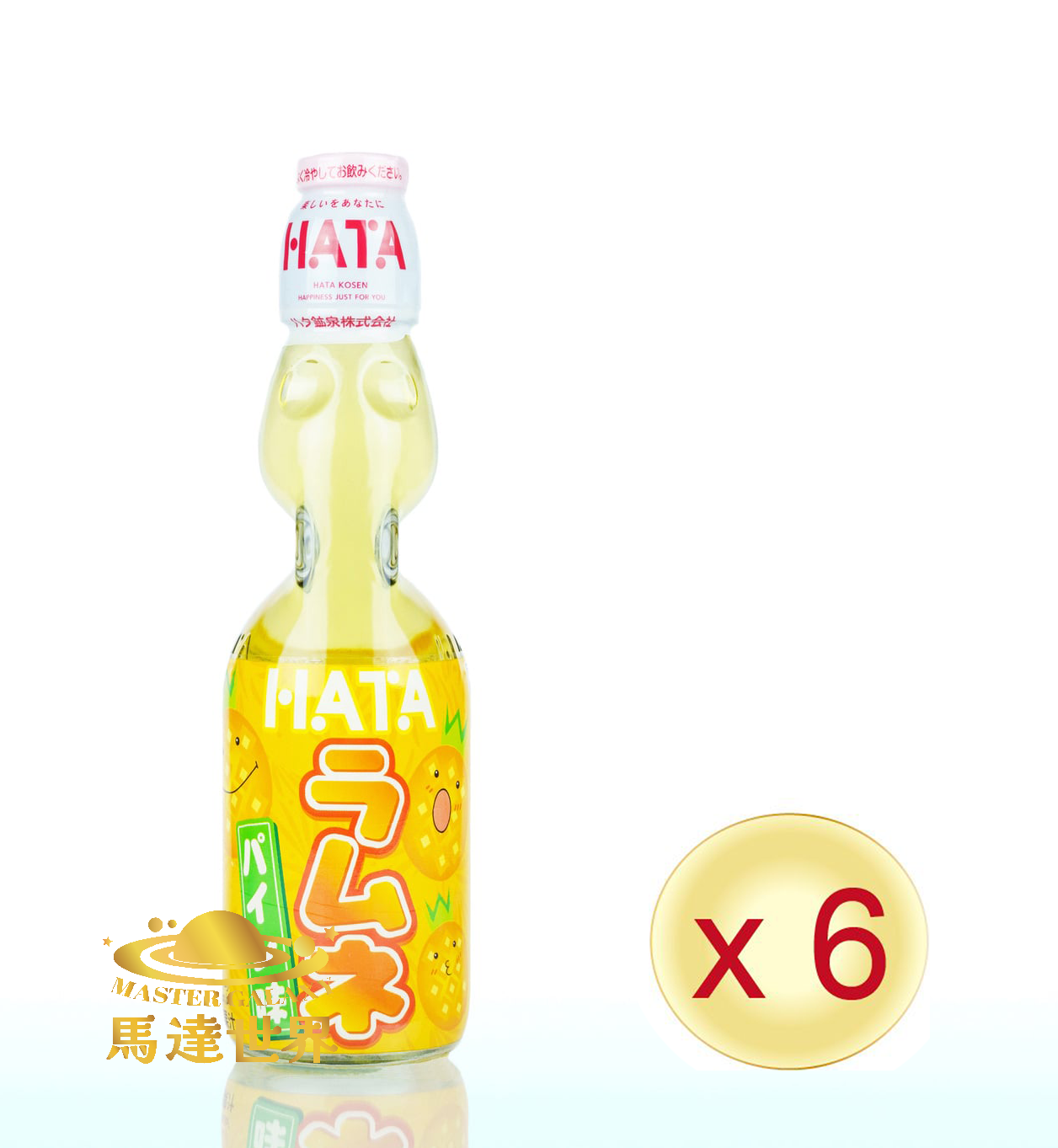 【6支裝】菠蘿口味瓶裝波子汽水 200ml 日本直送 此日期前最佳：2026/11/5