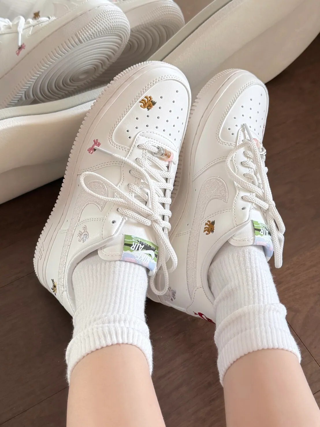 NIKE AIR FORCE 1 AF1 2026年 馬年限定 奶油白 刺繡 飛馬 女鞋  IQ1143-100