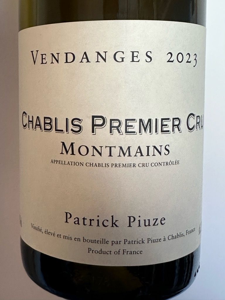 Patrick Piuze Chablis 1er Cru Montmains 2023 (RP92)