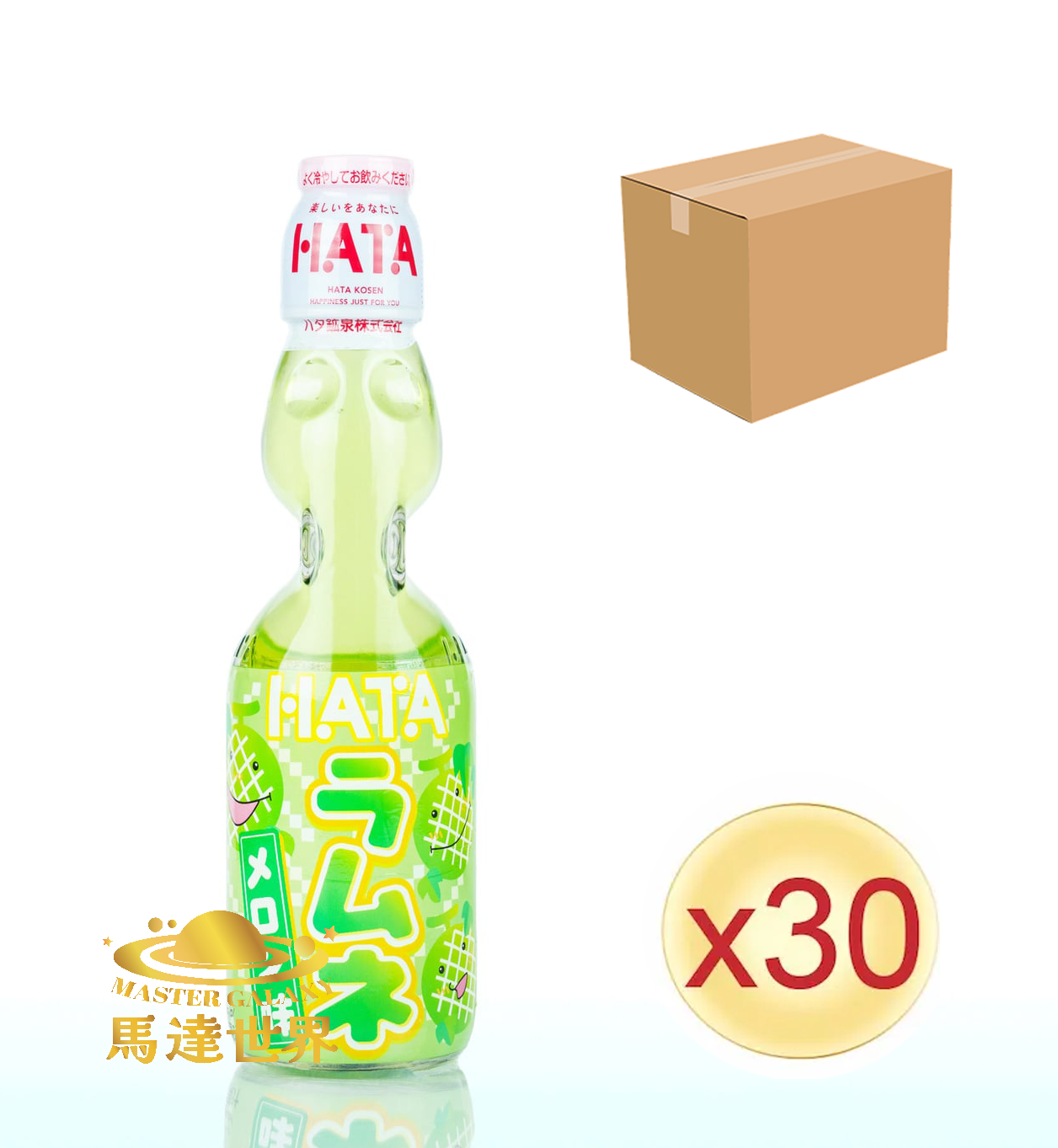 【原箱30支裝】哈密瓜口味瓶裝波子汽水 200ml 日本直送 此日期前最佳：2026/12/30
