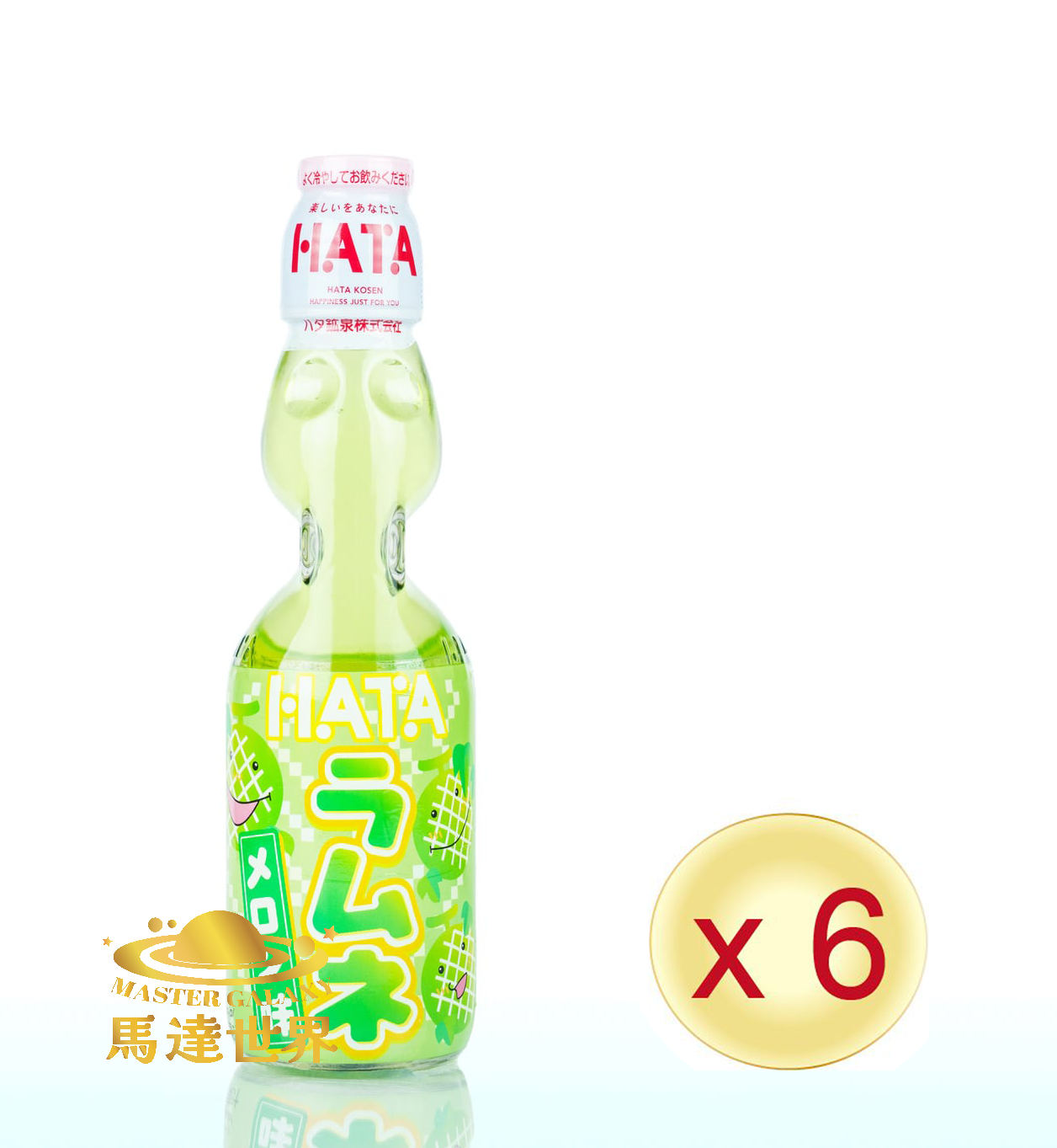 【6支裝】哈密瓜口味瓶裝波子汽水 200ml 日本直送 此日期前最佳：2026/12/30