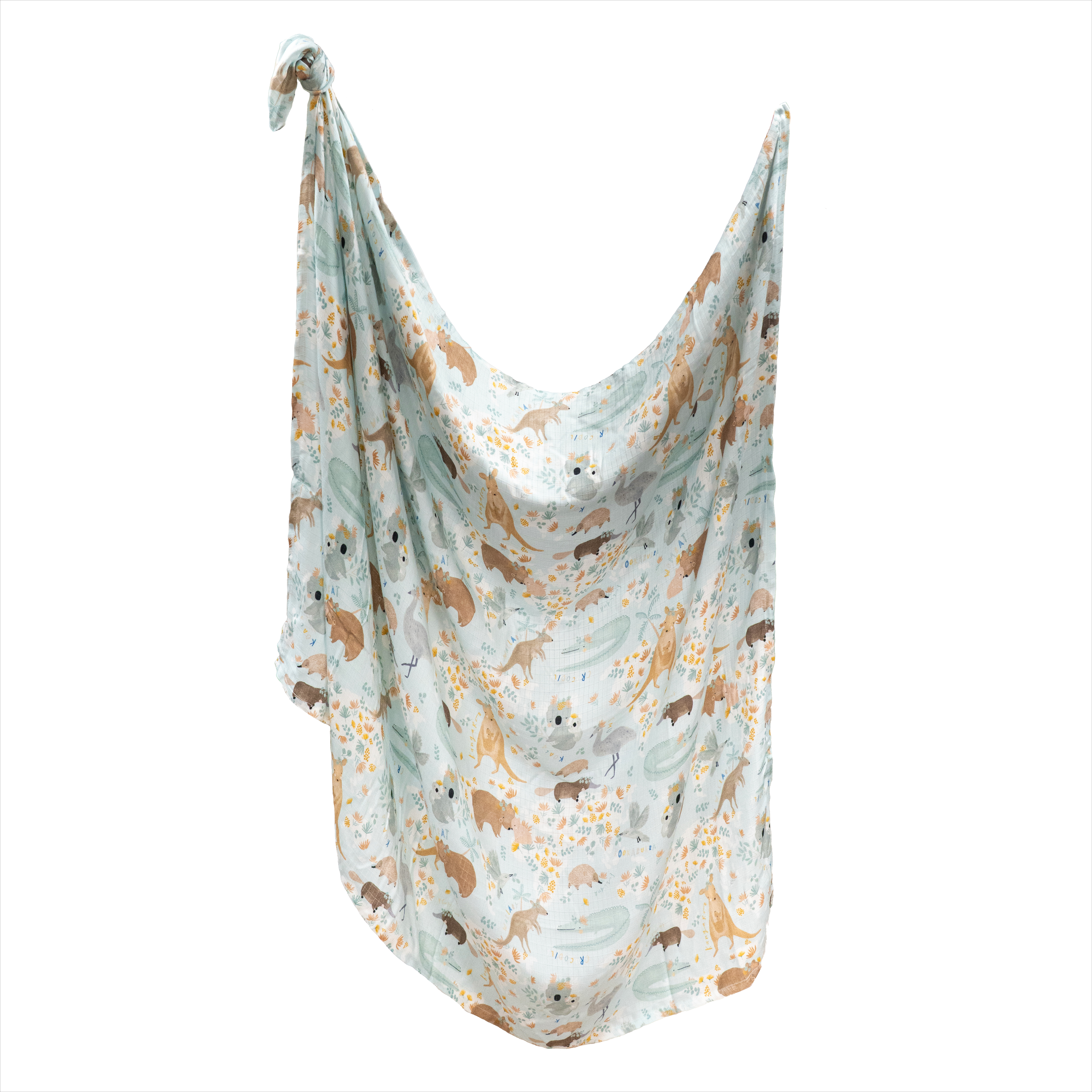 La Millou波蘭 Bamboo Muslin 100%竹纖銀離子紗布巾加大(115x140cm)｜澳洲森友會(藍底)