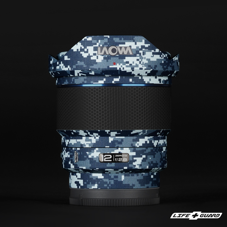 LIFE+GUARD 鏡頭貼膜正視圖，適用 LAOWA FF II 12mm F2.8 C&D-Dreamer，GSGY 煥彩灰風格設計