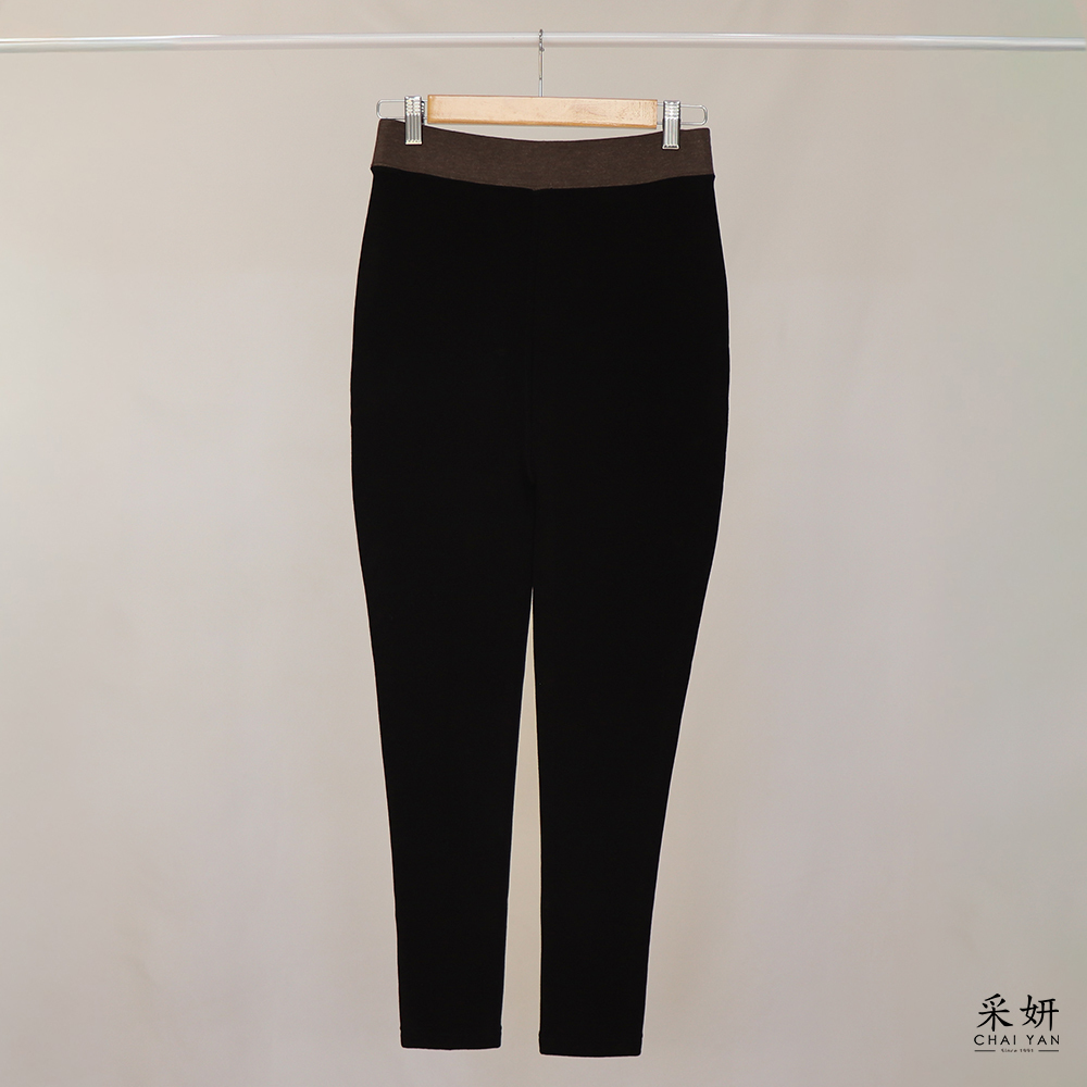 水鑽卡通標刷絨貼腿褲