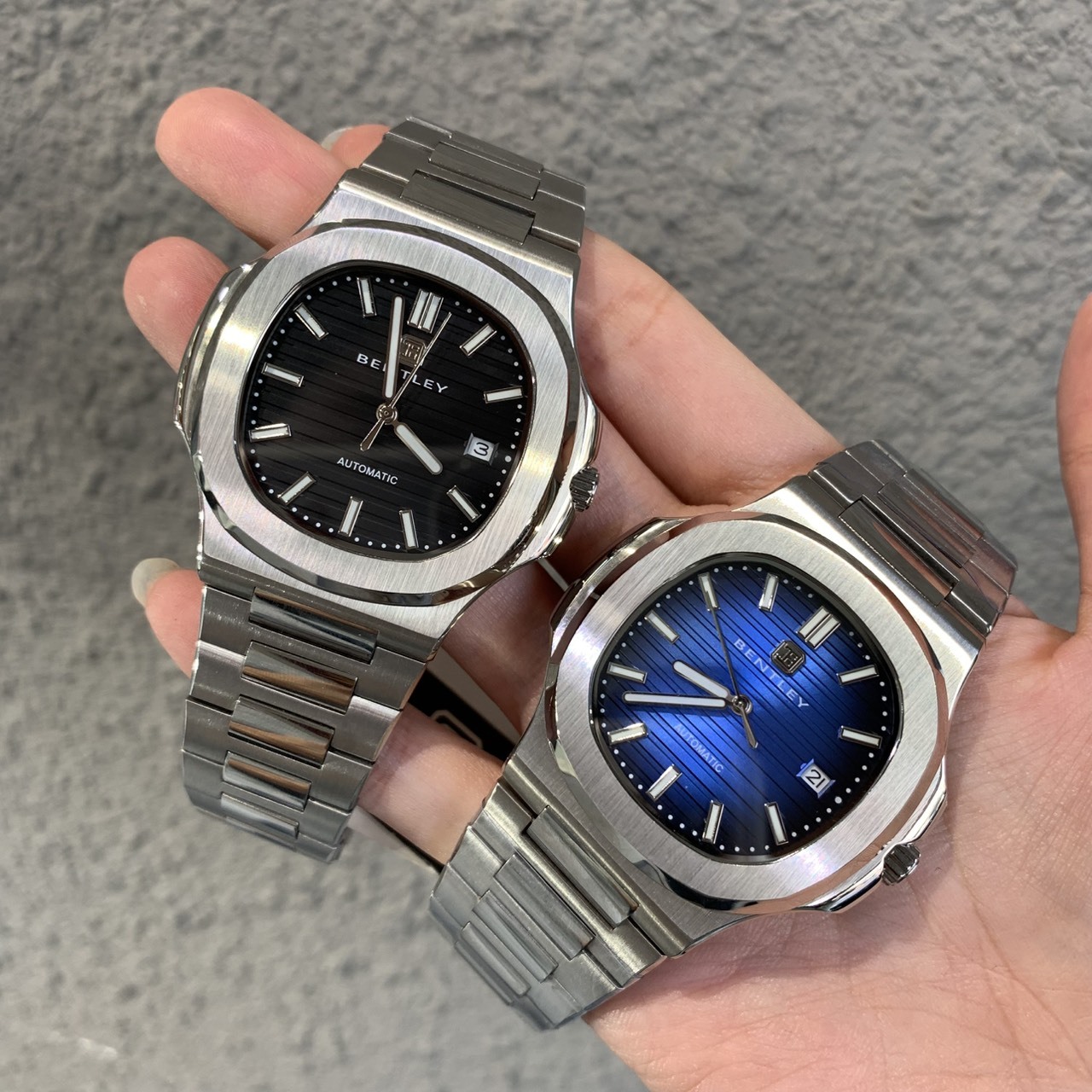 【BENTLEY賓利】THE ADEPT行家系列 BL-33 鏤空 銀色 夜光 鸚鵡螺 不鏽鋼 日期顯示 機械 手錶