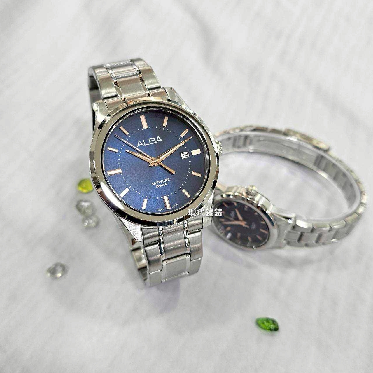 【ALBA 雅柏】光澤面情侶對錶-於冰河共舞VJ42-X376B(41mm) /VJ22-X444B (30mm) 現代鐘錶