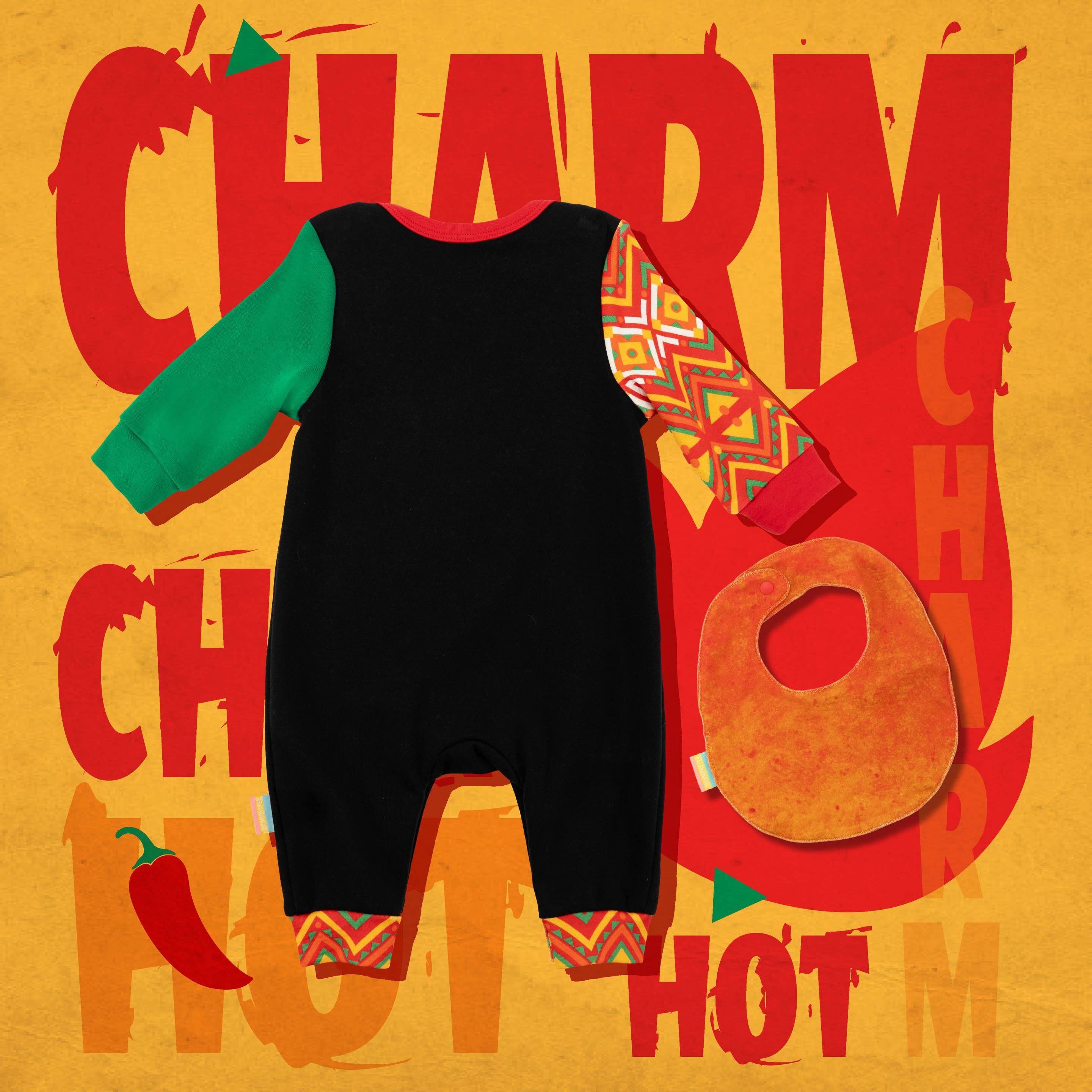 型爆Charm B長袖連身衣連口水肩