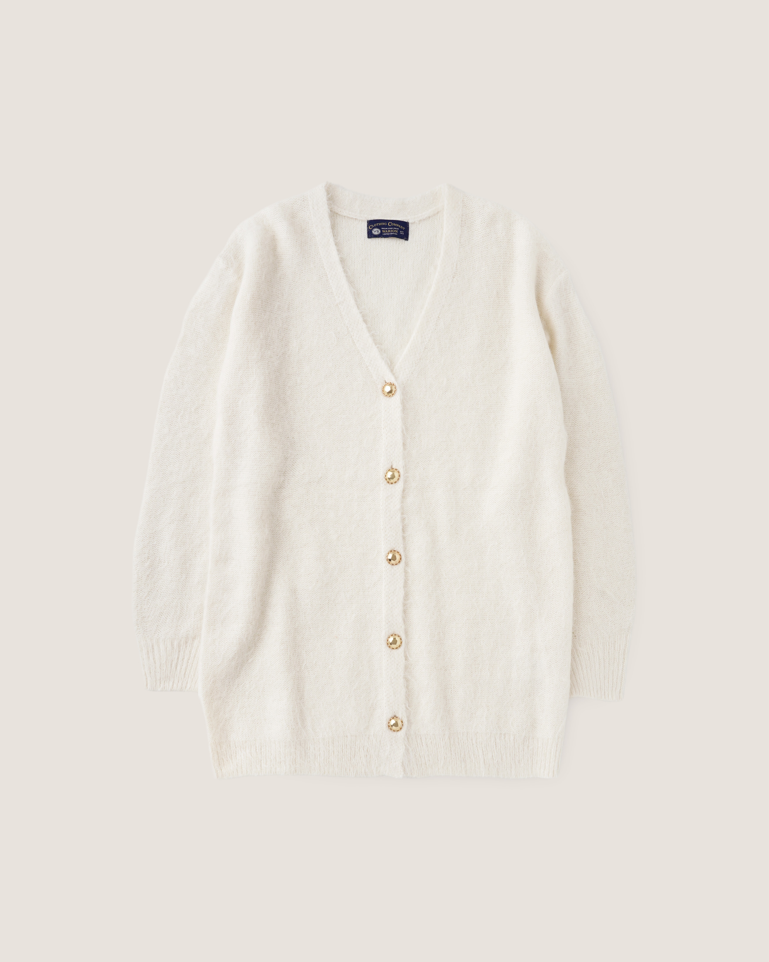 Feather Alpaca Cardigan - White