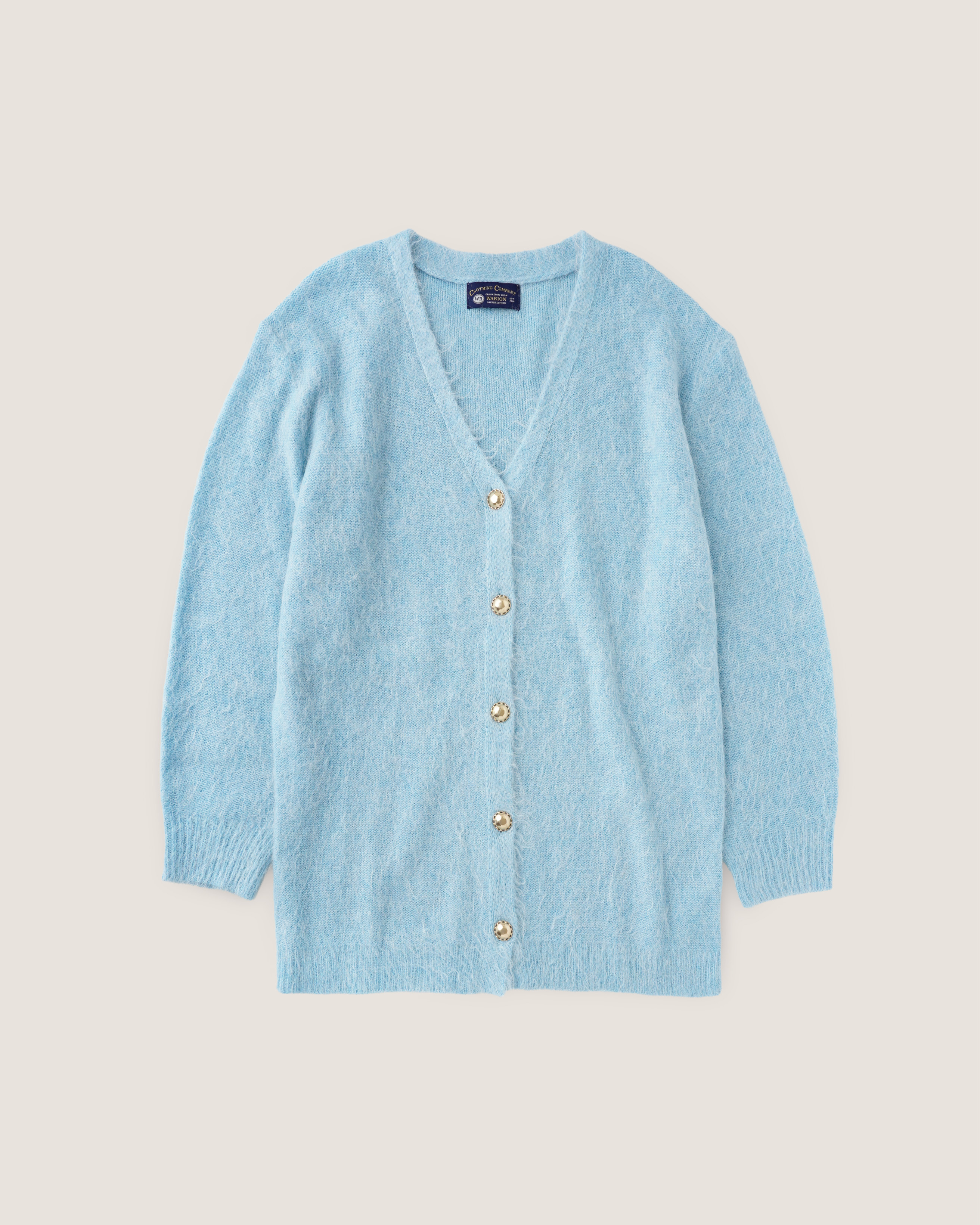 Feather Alpaca Cardigan - Blue