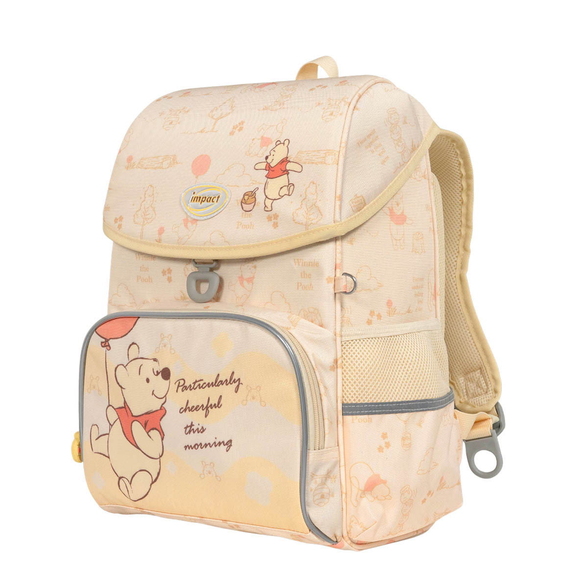 IMPACT 怡寶 小熊維尼懸浮磁扣護脊書包-米黃 IMDSWP7091YL